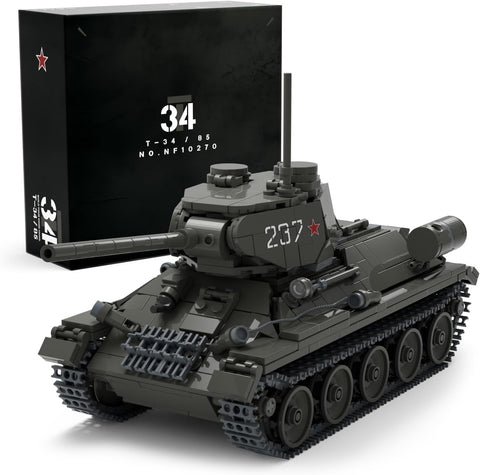 T34/85 Askeri Tank Yapım Seti, 818 Parça, 2. Dünya Savaşı Model Koleksiyonu, Yetişkinler İçin