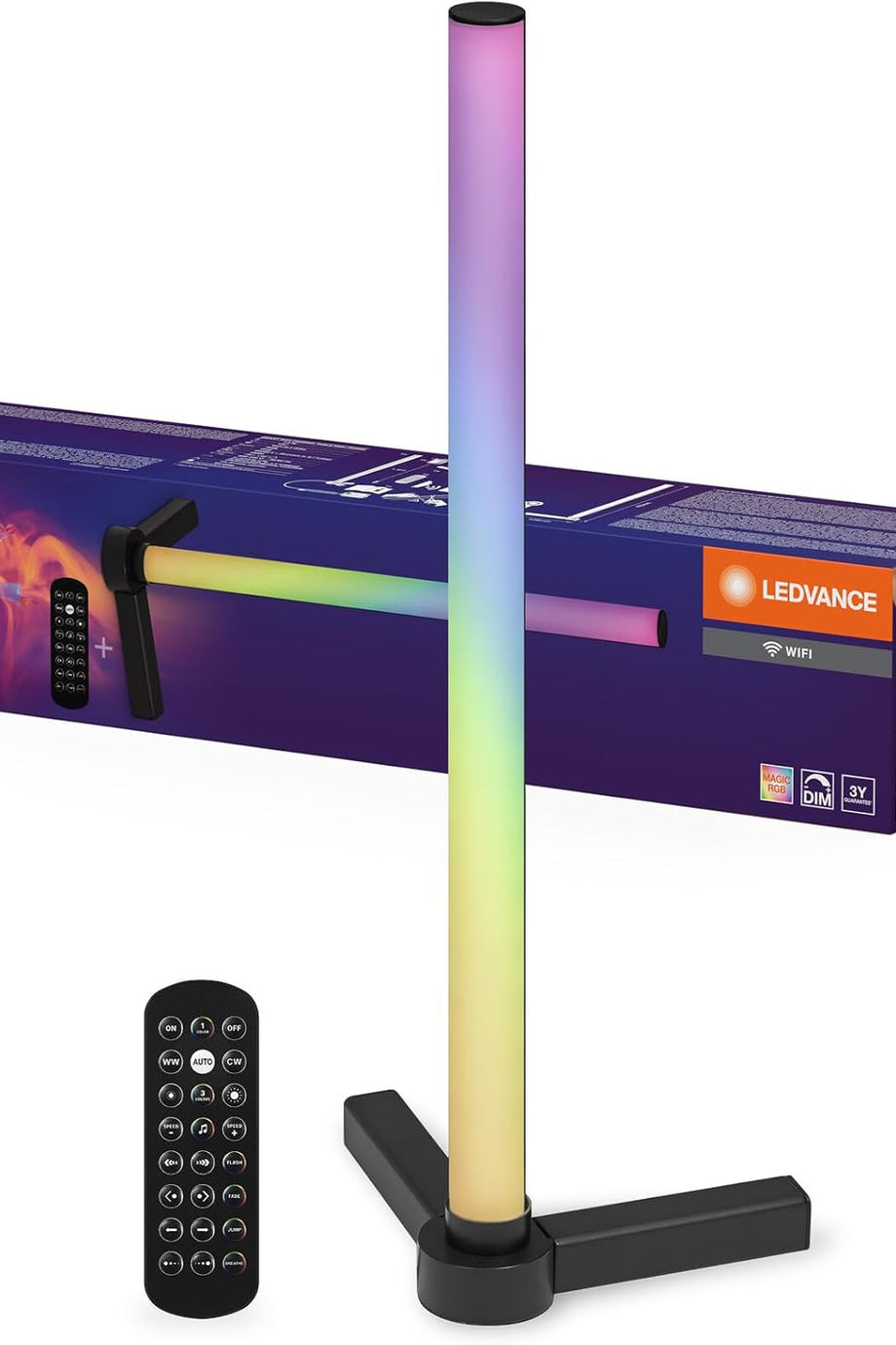 Smart RGB WiFi Masa Lambası Dimmable, Akıllı Kontrol, Modern Siyah Tasarım