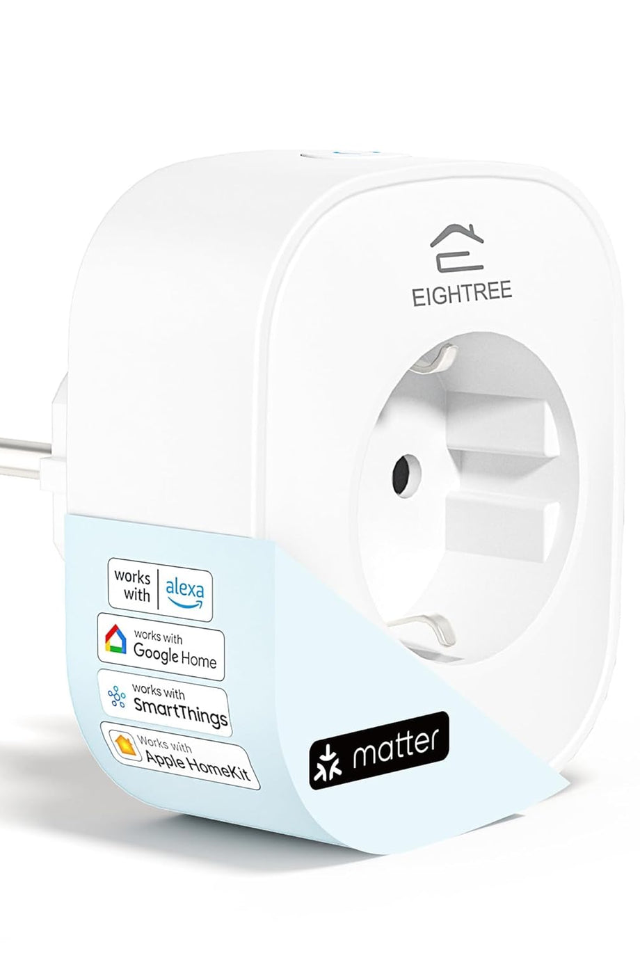 Matter Uyumlu Wi-Fi Akıllı Priz, 16A, SmartThings ile Uyumlu, Akım Ölçümü