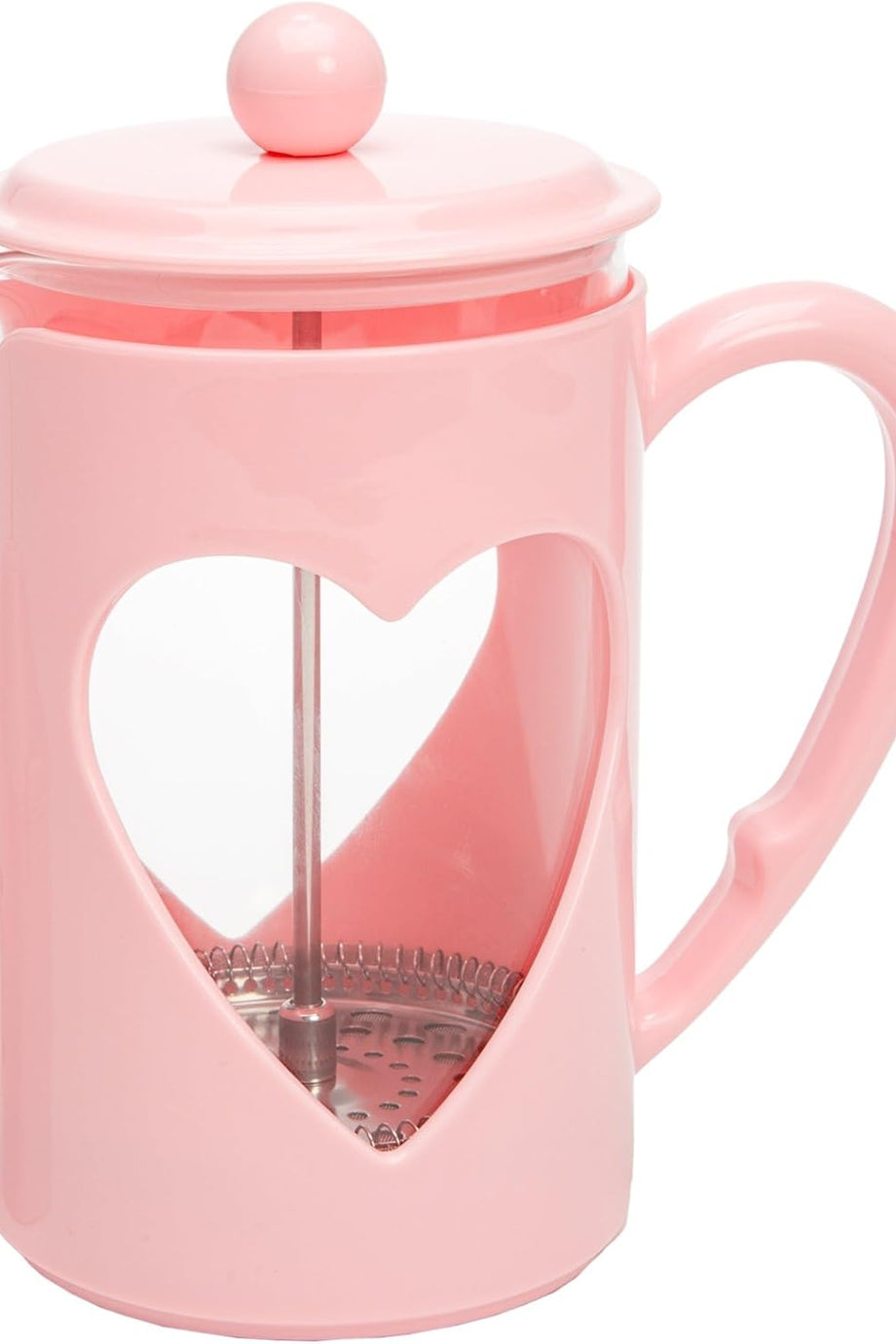 Kalp Tasarımlı French Press 1 L, Cam, Paslanmaz Filtreli, Isıya Dayanıklı