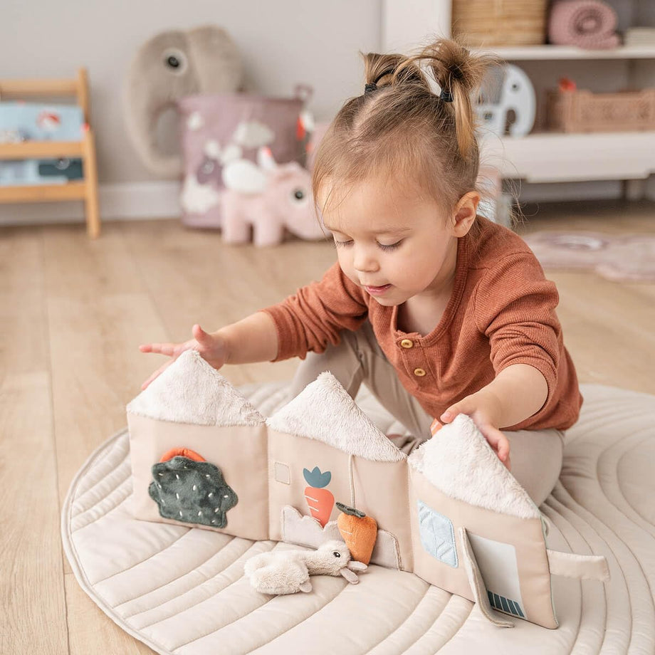 Lalee Stoff Kitap 1+ Yaş İçin Yumuşak Dokulu, Etkileşimli Motor Gelişim Oyuncağı
