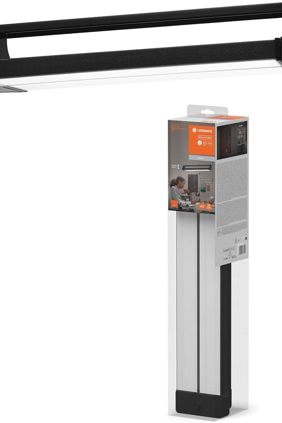 24W Döner Başlıklı LED Çalışma Lambası, 2700 lm, 4000K Soğuk Beyaz, 30.000 Saat