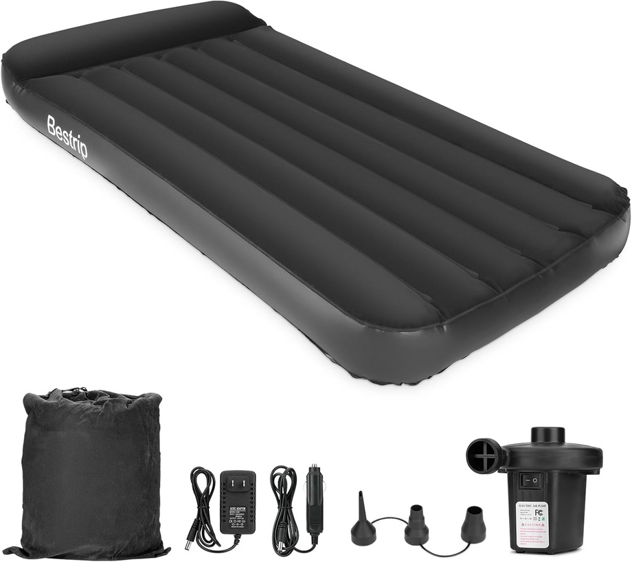 Elektrikli Pompalı Şişme Yatak Tek Kişilik 190x99x25 cm, Kamp ve Misafir İçin Uygun