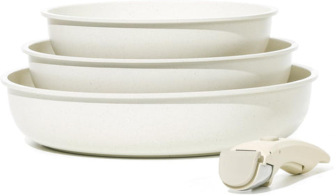 4 Parça Tava Seti, 22/26/30 cm, Çıkarılabilir Saplı, Yapışmaz Kaplama, İstiflenebilir