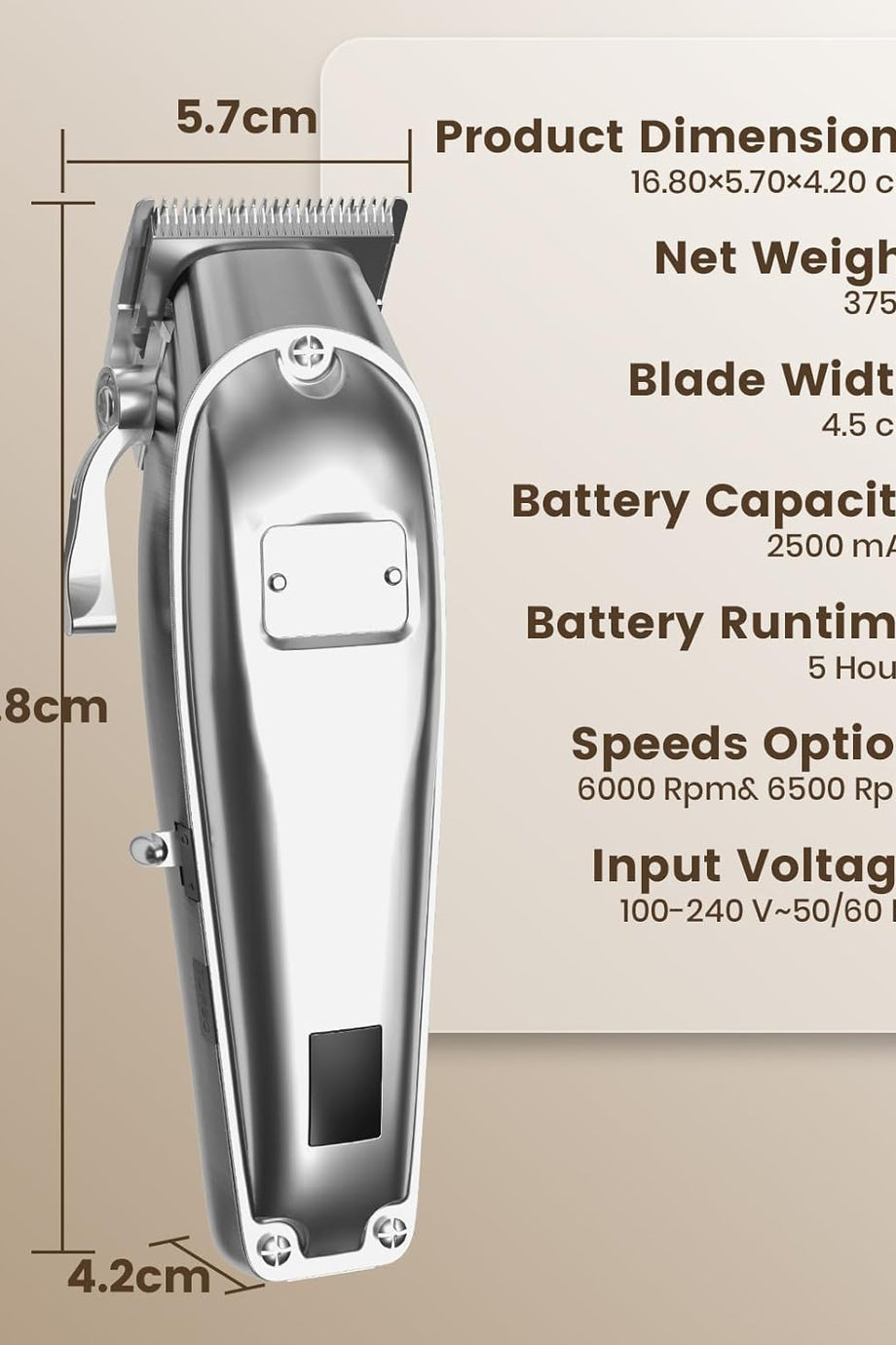 Profesyonel Köpek Tıraş Makinesi, 6500 RPM Güçlü Motor