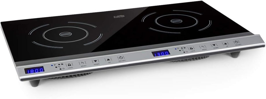 Cucinata Çift Gözlü İndüksiyonlu Ocak, 3100 W, Cam Seramik, Gümüş