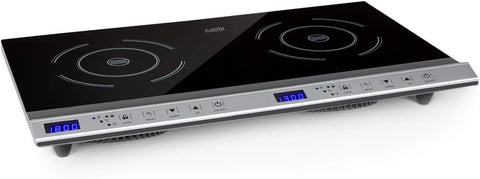 Cucinata Çift Gözlü İndüksiyonlu Ocak, 3100 W, Cam Seramik, Gümüş