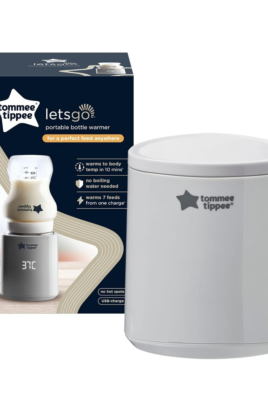 LetsGo Portatif Seyahat Biberon Isıtıcı, USB Şarjlı, Hafif ve Taşınabilir