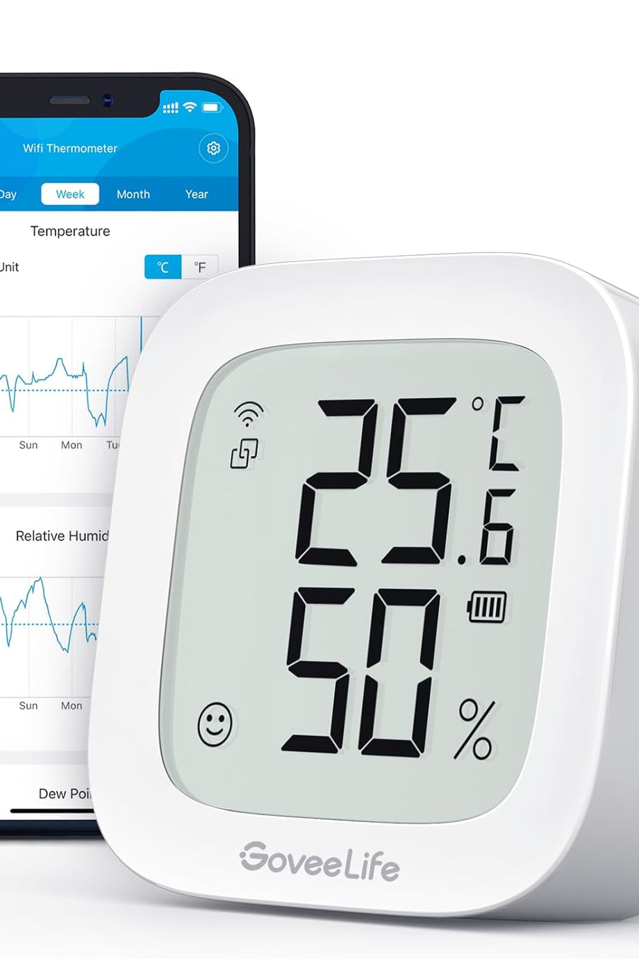 WLAN Higrometre ve Termometre, Uygulamalı Wi-Fi Nem Ölçer