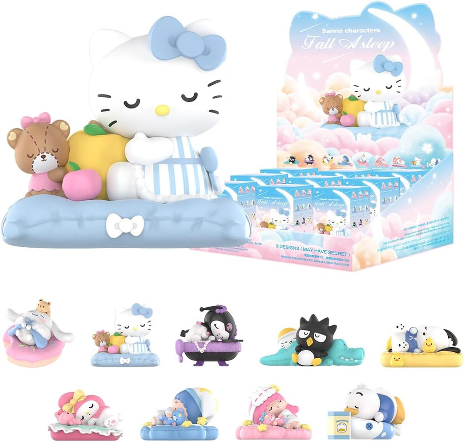 Sanrio Karakterleri Uykuya Daldı Serisi, 9PC Rastgele Figürler ve Koleksiyonluk Aksiyon Figürleri