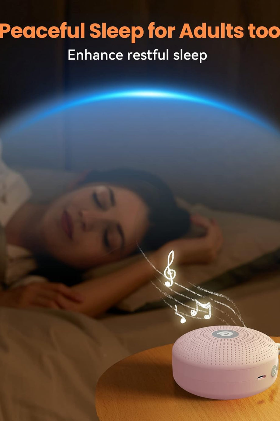 Gürültü Makinesi, 21 Ses, 60 Saat Pil Ömrü, Taşınabilir Uyku Yardımı