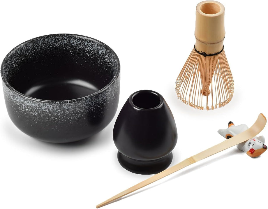 Matcha Seremoni Seti 5 Parça Japon Seremoni Takımı Başlangıç için Bambu ve Seramik