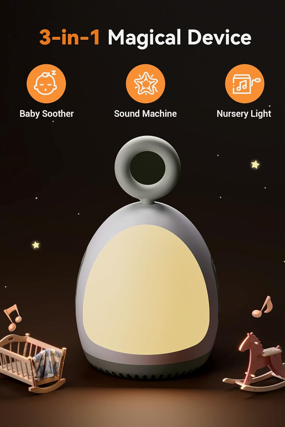 XT-6 Beyaz Gürültü Makinesi, 8 HiFi Ses, Gece Lambası, Taşınabilir Bebek Uyku Yardımı