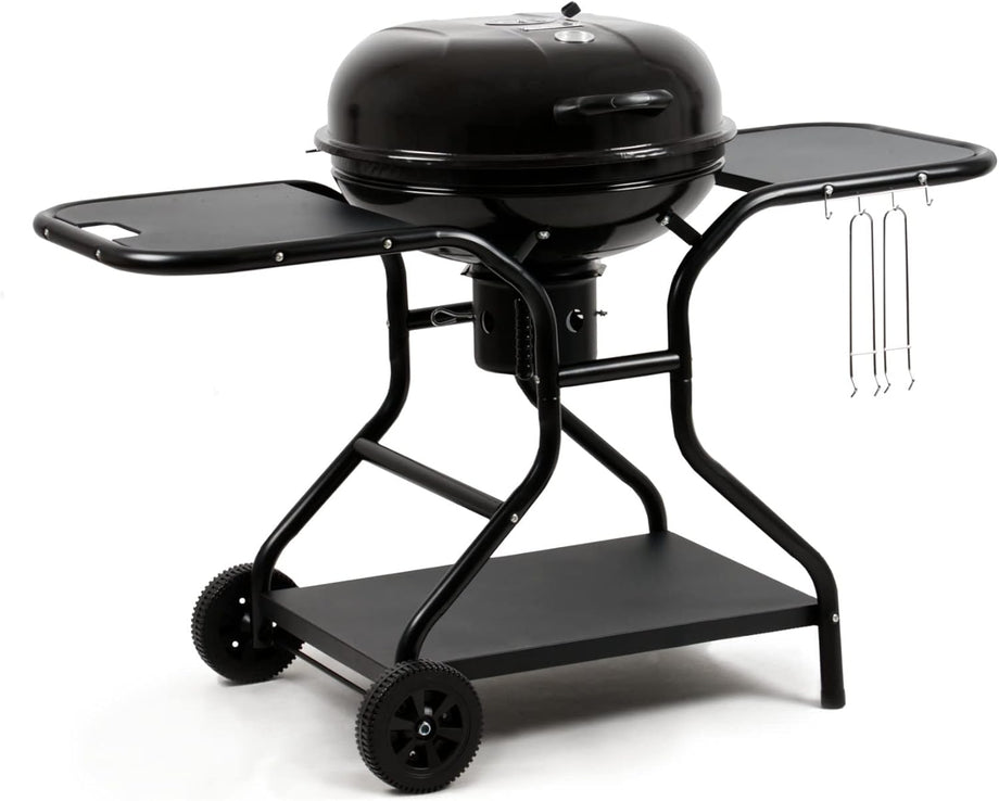 Küre Mangal Ø57 cm, Kömürlü, Kapaklı, Taşınabilir, Ayarlanabilir Hava Girişli, Geniş Raflı Barbekü Izgarası