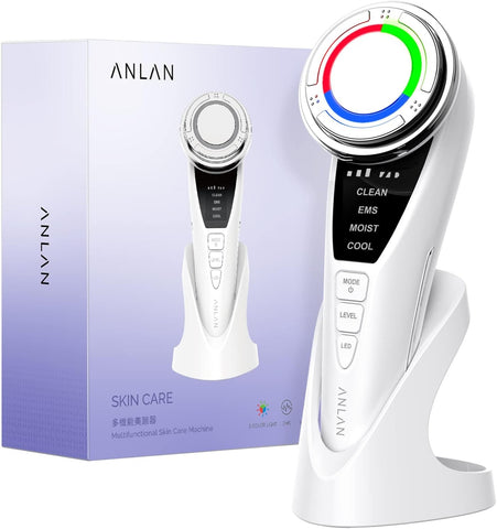 5'i 1 Arada Yüz Masaj Cihazı EMS Mikro Akım, LED Terapi, Isıtma Soğutma, Kırışıklık ve Akne Karşıtı