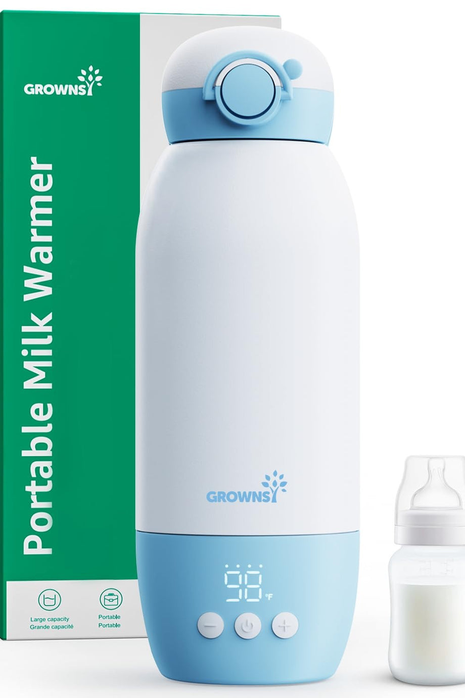 Taşınabilir Biberon Isıtıcı, 600 ml, Hızlı Isıtma, 10.000 mAh Batarya, USB-C Şarj