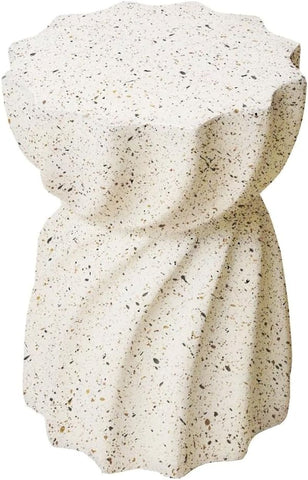 Yuvarlak Yan Sehpa, Magnezyum Oksit, Beyaz, 48.5 cm, Şık & Dayanıklı