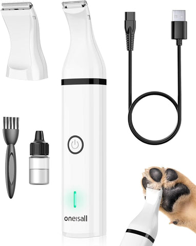 Köpek Tırnak ve Tüy Kesme Makinesi, Sessiz USB Şarjlı, Çift Başlıklı Traş Aleti