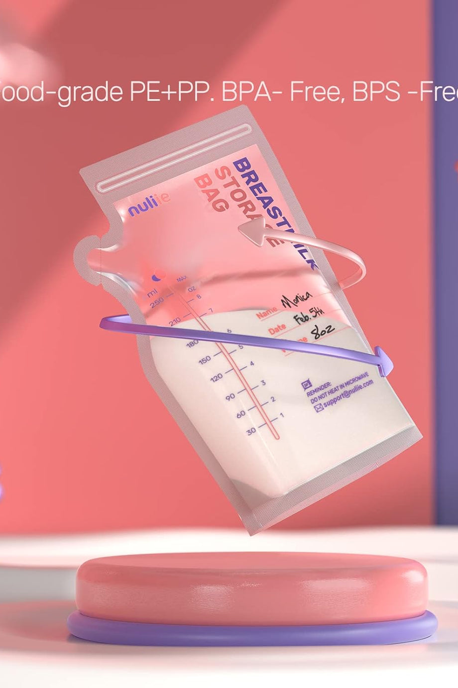 120 Adet Anne Sütü Torbası, 250 ml BPA İçermez, Dondurulabilir, Çift Fermuarlı