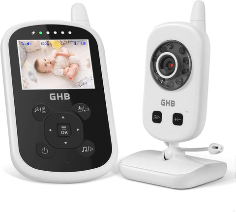Bebek Kameralı Telsiz Monitör, 2.4 GHz, İki Yönlü Konuşma, ECO Mod, Gece Görüşü, Sıcaklık Sensörü