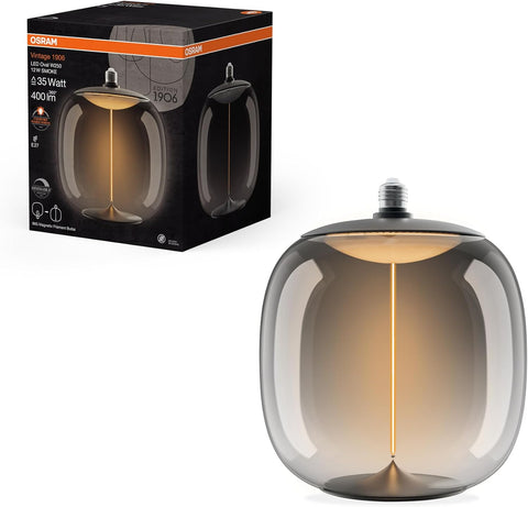 Vintage 1906 LED CLASSIC Oval D250W FILSmoke 45 DIM 12W/818 E27, Enerji Verimli, Çok Renkli Vintage Ampul
