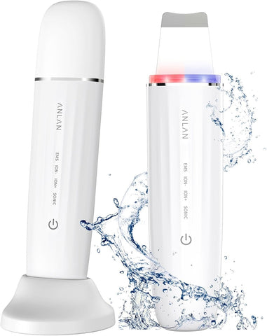 6’sı 1 Arada Ultrasonik Cilt Peeling Cihazı, Su Geçirmez, EMS, LED Işık Terapili Gözenek Temizleyici