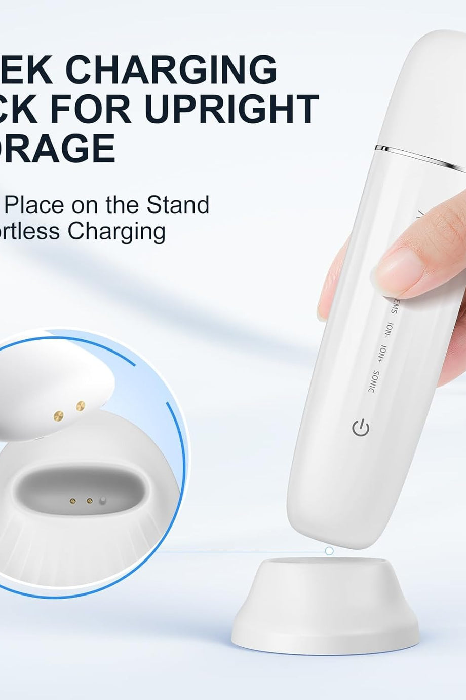 6’sı 1 Arada Ultrasonik Cilt Peeling Cihazı, Su Geçirmez, EMS, LED Işık Terapili Gözenek Temizleyici