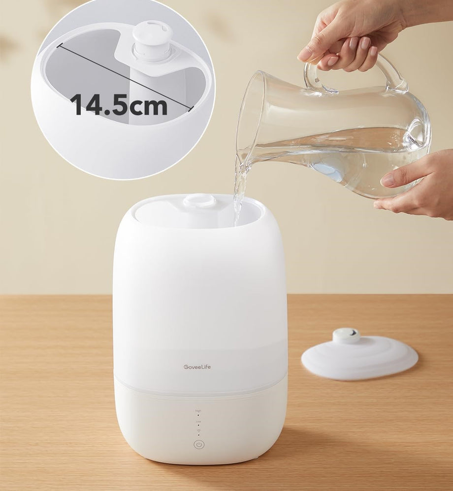 Ultrasonik Nemlendirici, 3L Kapasiteli Aroma Difüzörü ve Gece Lambası, 25 Saat Çalışma Süresi