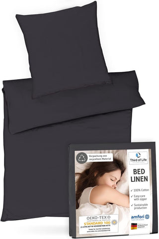 135x200 cm Yatak Örtüsü Seti, %100 Pamuk, Oeko-Tex Sertifikalı, Yumuşak ve Kabaran, Alman Tasarımı