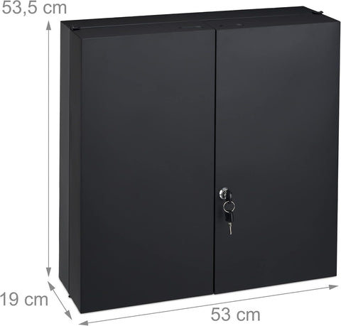 XXL 11 Gözlü Kilitli Çelik İlaç Dolabı 53x53 cm Duvara Monte İlk Yardım Ünitesi