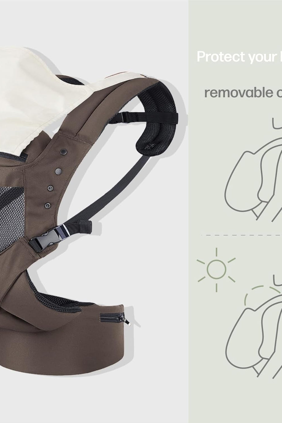 Yenidoğanlar İçin Ergonomik Bebek Taşıyıcı – 3D File, 4 Pozisyon, 4-18 Kg (Kahverengi)