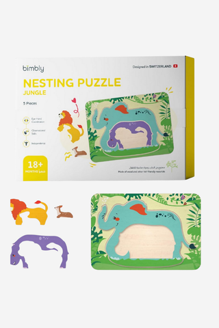 Ahşap Orman Temalı Puzzle 5 Parça Eğitici ve Ekolojik Oyuncak 18 Ay+