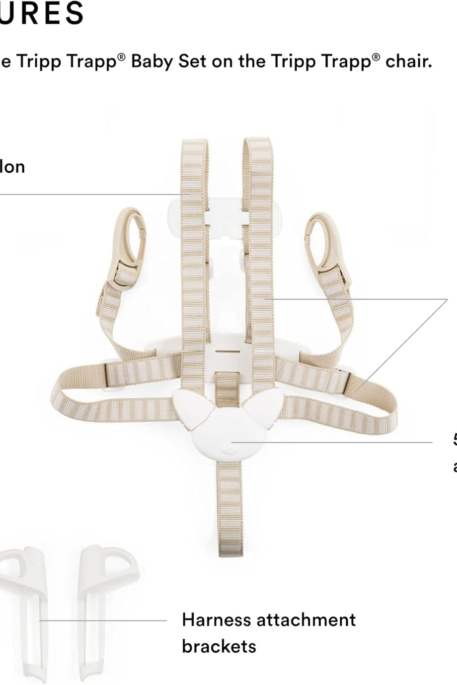 5 Noktalı Emniyet Kemeri, Tripp Trapp Bebek Sandalyesi ile Uyumlu