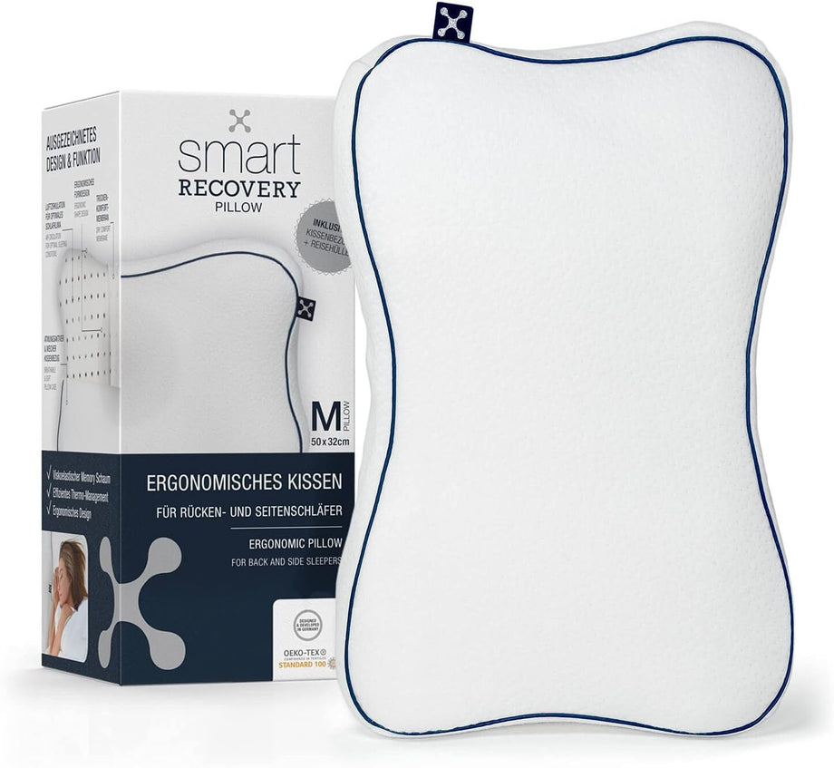 Smart Recovery Ortopedik Yastık, Ergonomik Boyun Desteği, Yan ve Sırt Üstü Uyuyanlar İçin