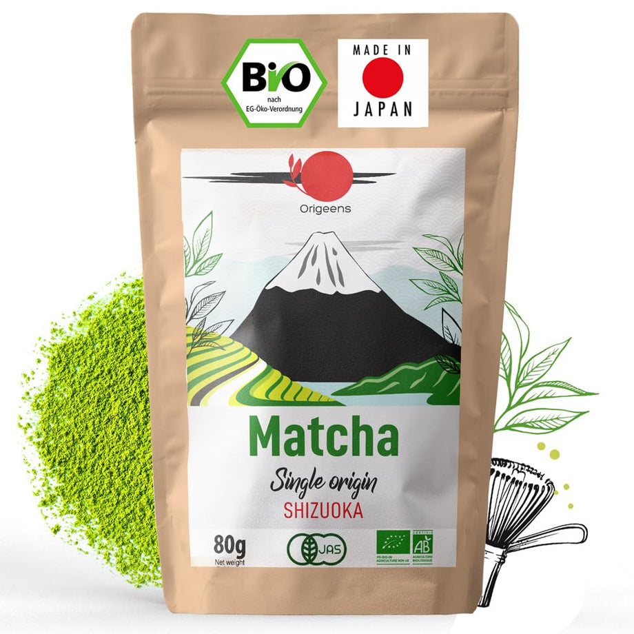 Japon Matcha Çayı 80 g Organik Shizuoka Tek Kökenli Toz Yeşil Çay