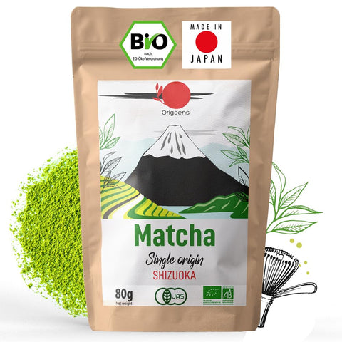 Japon Matcha Çayı 80 g Organik Shizuoka Tek Kökenli Toz Yeşil Çay