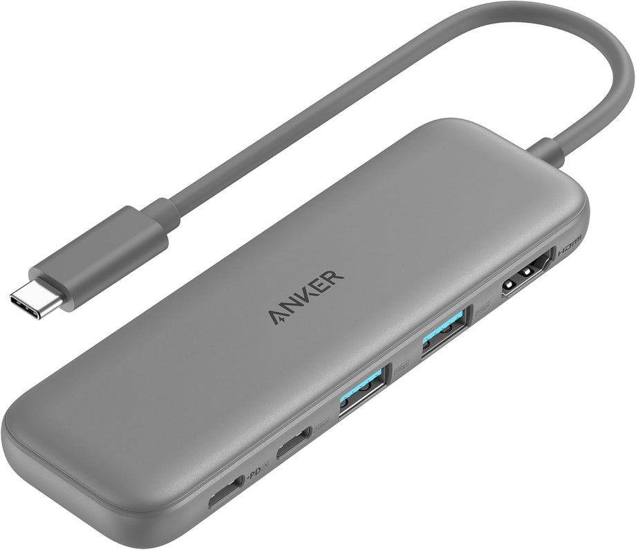 USB-C Hub 332 (5’i 1 Arada) 4K HDMI, 100W PD-IN, 5Gbps USB-C ve USB-A Veri Portları