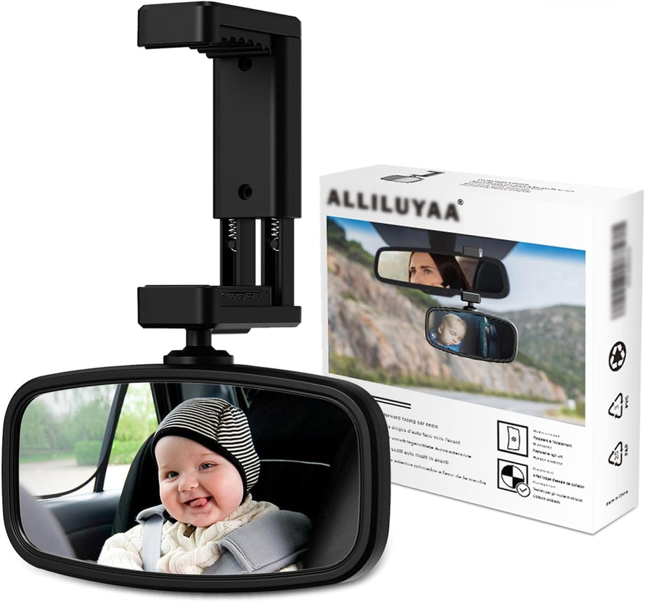 Bebek Dikiz Aynası, Yaylı Klipsli, 360° Döndürülebilir, Kırılmaz Cam