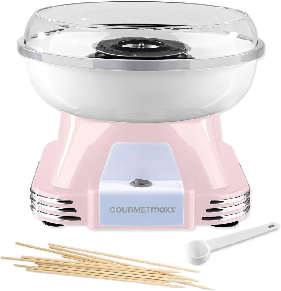 Pamuk Şeker Makinesi, Retro Tasarım, 500W, 10 Çubuk ve Ölçü Kaşığı Dahil