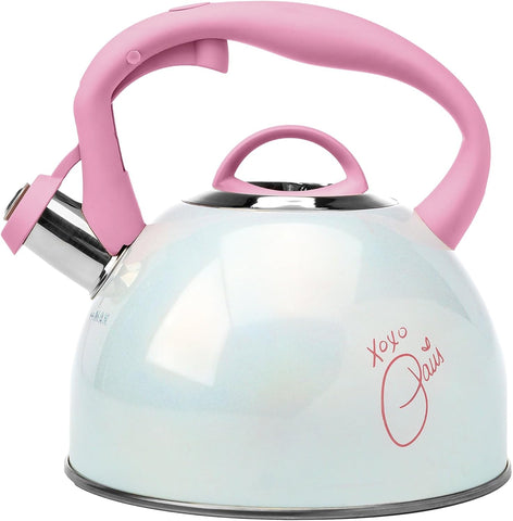 Paslanmaz Çelik Çaydanlık , 2 L, Cool-Touch Saplı, Düdüklü, Pembe