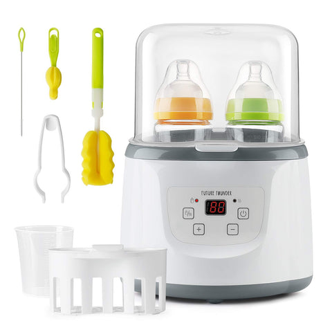 6sı 1 Arada Biberon Isıtıcı, Süt Isıtma, Sterilizasyon, Defrost, Çiftli Tasarım ve LED Ekranlı