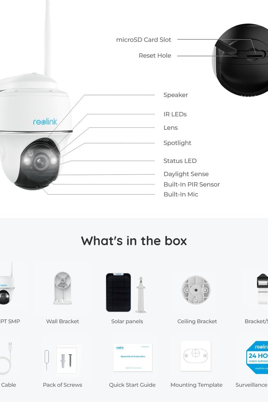 PTZ Güneş Enerjili 5MP Güvenlik Kamerası