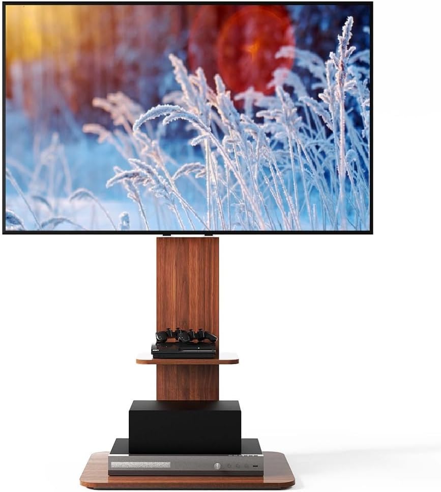 Zemin TV Standı Montajı, 32-65 Inç TV'ler için Ahşap Tasarım, 40KG Ağırlık Kapasitesi