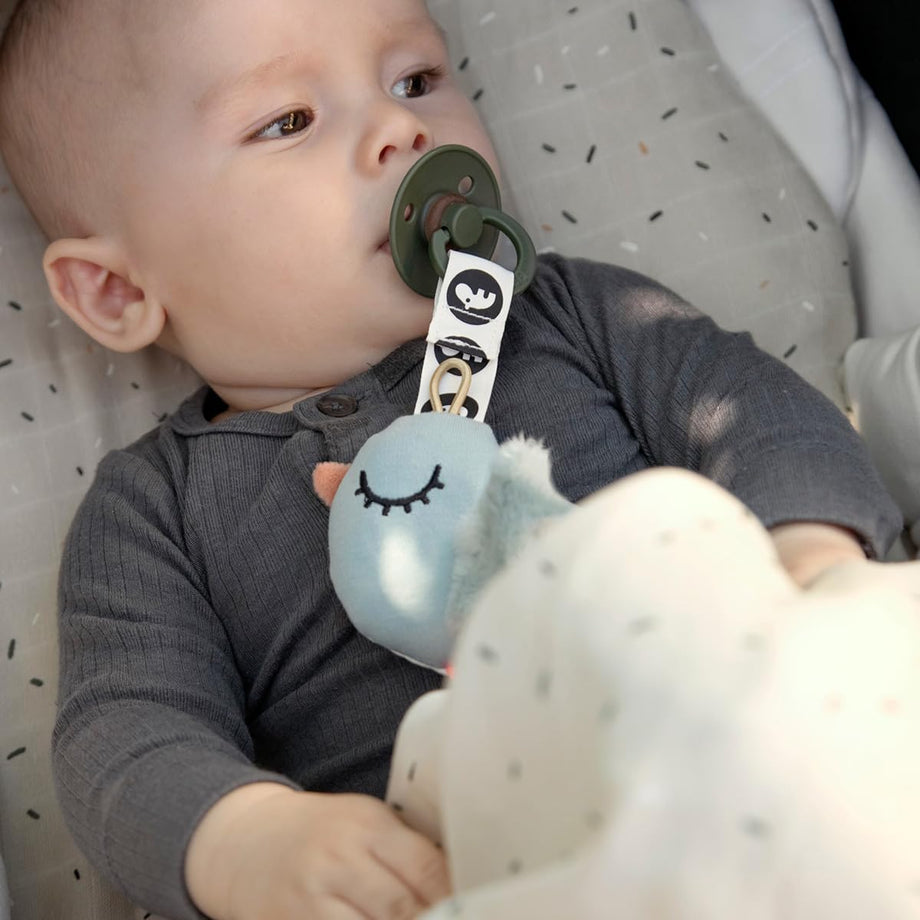 Emzik Tutucu Birdee Mavi, Cırt Cırtlı, Elastik Halkalı