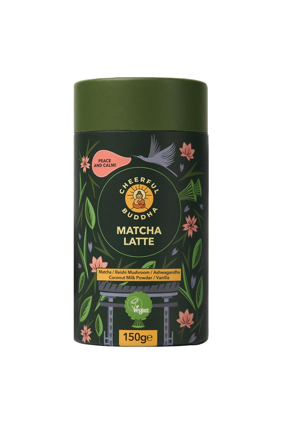 Superfood Matcha Latte 150g, Şekersiz, Vegan Dostu, Reishi ve Ashwagandha İçerikli Kahve Alternatifi