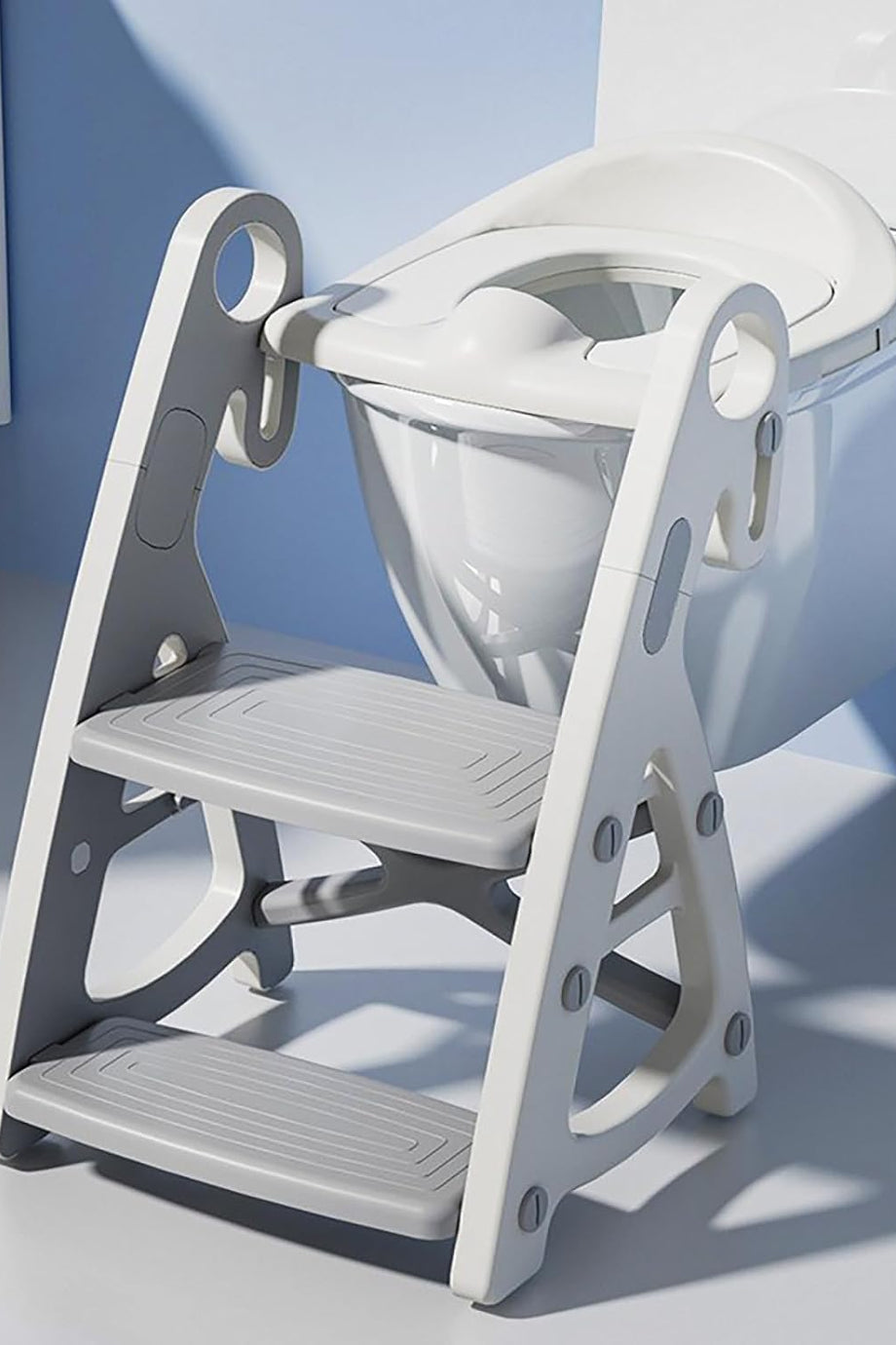 Merdivenli Çocuk Tuvalet Oturağı, 2’si 1 Arada Basamaklı Tabure & Katlanabilir