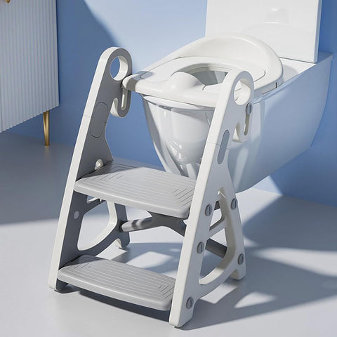 Merdivenli Çocuk Tuvalet Oturağı, 2’si 1 Arada Basamaklı Tabure & Katlanabilir
