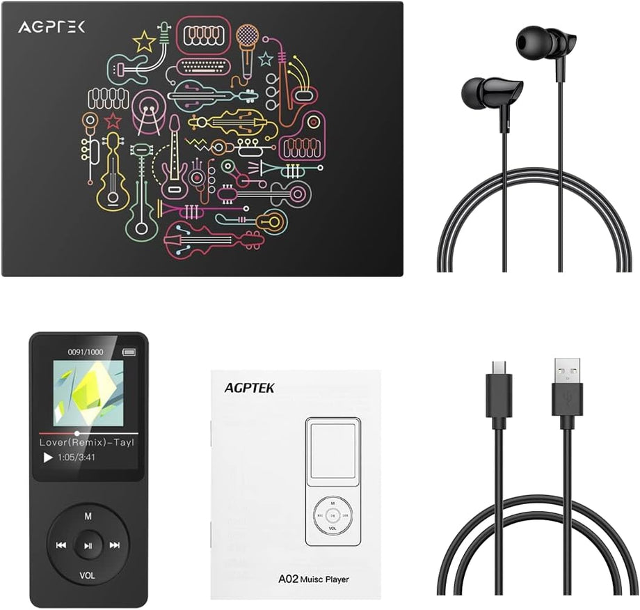 A02 A20 MP3 Çalar, 1.8 İnç TFT Ekran, 70 Saat Oynatma, FM Kayıtlı