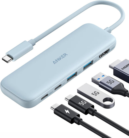 USB-C Hub 332 (5’i 1 Arada) 4K HDMI, 100W PD-IN, 5Gbps USB-C ve USB-A Veri Portları