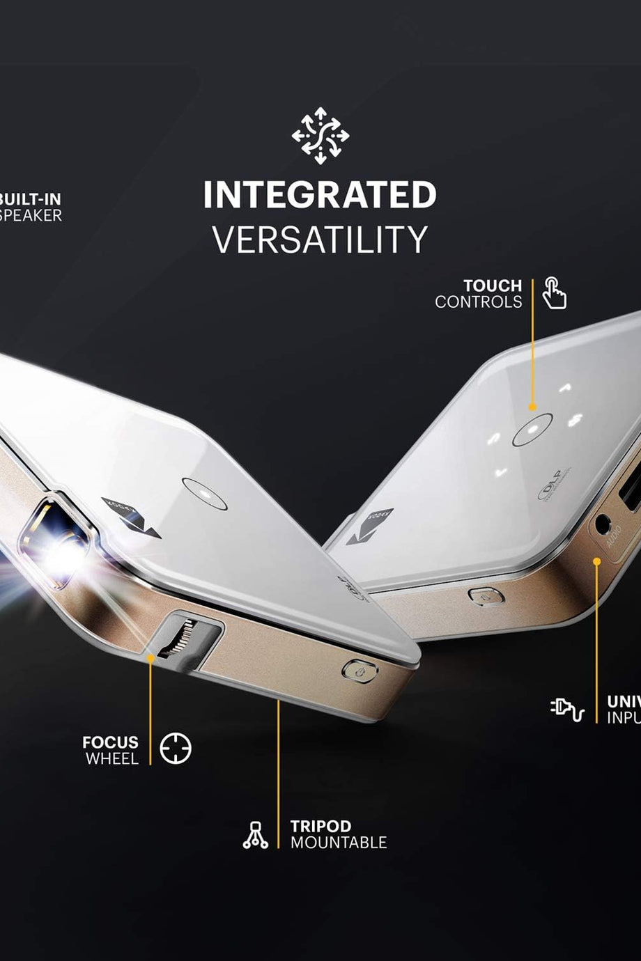 Luma 150 Taşınabilir Projektör, 1080p HD, Dahili Hoparlör ve Kablosuz Bağlantı ile